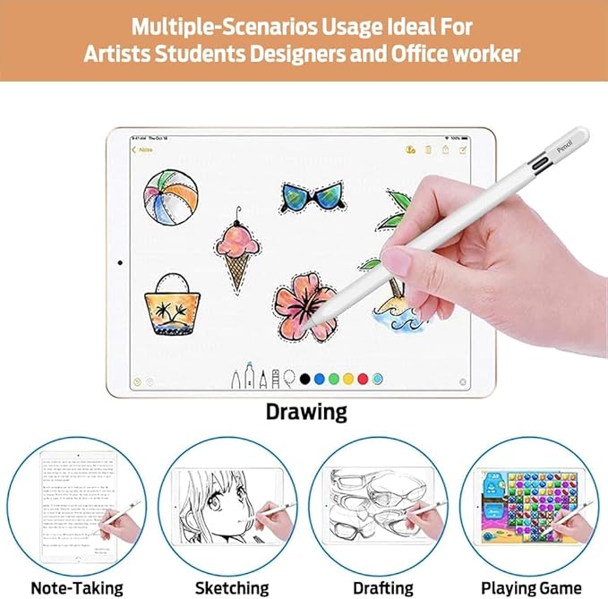 Stylus Pencil Pro Pen for iPad 2024-2025, Tilt Function&Palm Rejection, Stylus Pencil Pro for 2018-2025, White EMR Digital Stylus Marker Plus, Remarkable 2 Marker Plus Alternative