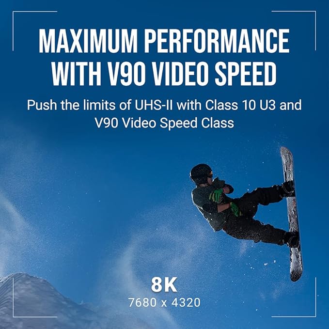 PNY 64GB EliteX-PRO90 UHS-II SDXC Memory Card – R300MB/s W280MB/s, U3, V90, 8K UHD, Full HD, UHS-II for Professional Photographers & Content Creators, DSLR, Mirrorless Cameras, Advanced Video Cameras