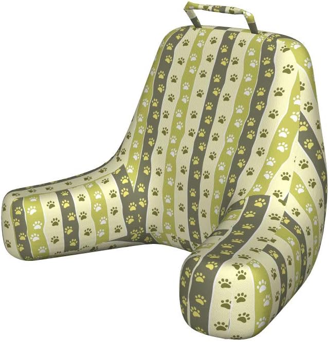 Ambesonne Dog Reading Pillow Cover, Vertical Pattern Paw Design Foot Print Canine Walking, Unstuffed Printed Bed Rest Case from Soft Fabric, XL Size, Yellow Green Pale Yellow