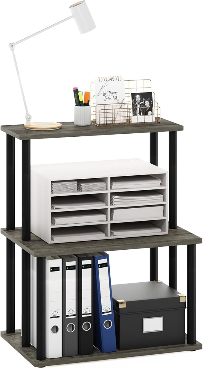 Furinno Turn-N-Tube 3-Tier Toolless Multipurpose Printer Stand Display Storage Shelf