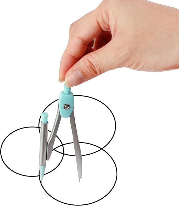LABANCA 8 Pcs Compass Set with Protractor Rulers Pencil for Math Geometry (06970Blue)
