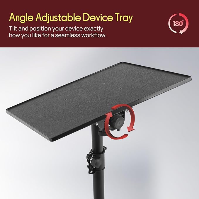 Pyle Projector Stand Tripod 28.0'' - 50.0'', Pro DJ Laptop, Easy Setup, Portable Studio Stand for Laptops, Mixers, and Projectors, Height Adjustable for Stage, Home, Studios, Stable and Versatile