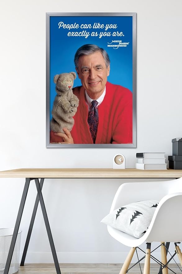 Trends International Mister Rogers - As You Are Wall Poster, 22.375" x 34", Silver Framed Version
