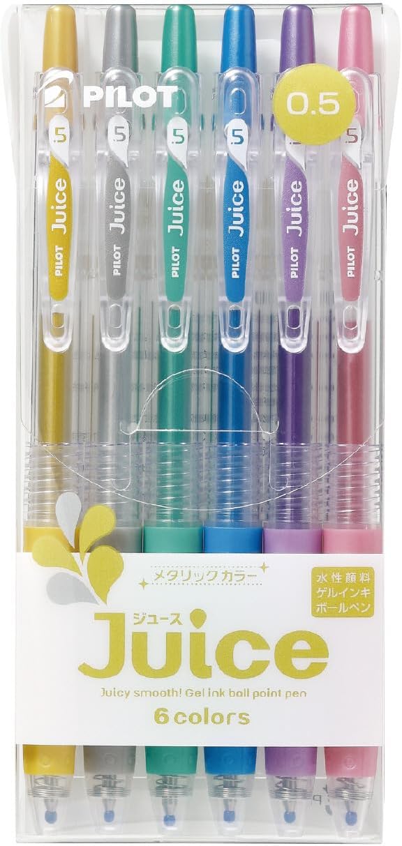 Pilot Juice Gel Ink BallpointPen, 0.5mm, Metallic Colors (LJU-60EF-6CM)