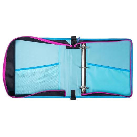Case it 6 Pack Universal Monster Eye Zipper Binder with Removable Laptop Sleeve, 2-Inch O Rings, Shoulder Strap, LT-307-ME-C-MAG, Magenta