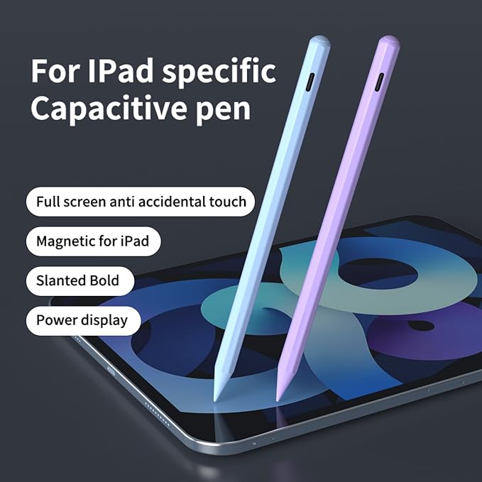 Stylus Pen for iPad 6th-11th Generation,Fast Charge Apple iPad Stylus Pencil with Palm Rejection,Compatible with 2018-2025 i Pad 6/7/8/9/10/11 Gen, Pro 13"/12.9"/11"/M4, Air 3/4/5/M2, Mini 5/6