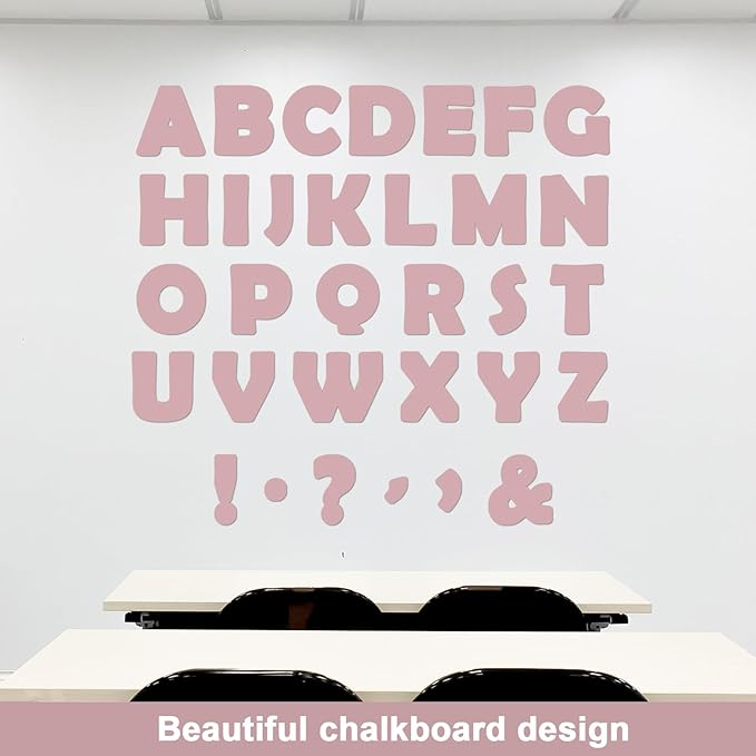150 PCS Large 6" Font Letters and Punctuation Set, Blush Pink Light Mauve Classroom Alphabet Cutout for Bulletin Board Display Home School, A Great Helper to Inspire Students' Learning Interest