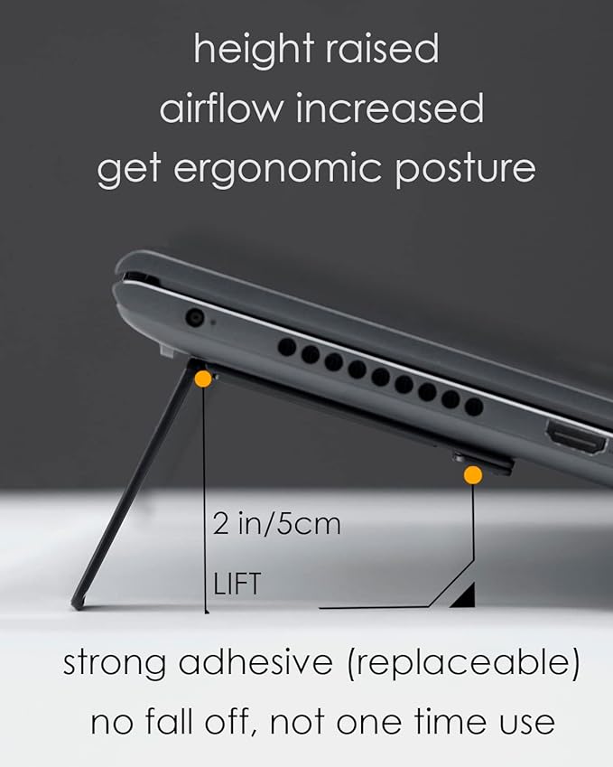 Aulumu G07 Pop Up Leg Stands Laptop, Super Portable Cooling Laptop Stand, Ergonomic Laptop Riser Lift for Desk for MacBook, All Laptops, Tablets, 8-20'', Black