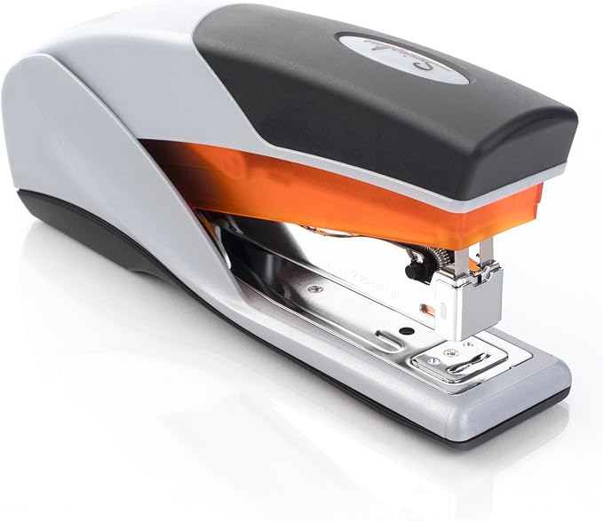 Swingline Stapler, 25 Sheet Capacity, Optima 25, Jam Free, Reduced Effort, Soft Grip, Orange and Gray (66402)