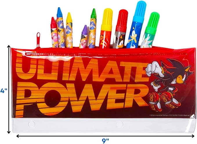 Sonic The Hedgehog Art Set for Kids, Toddlers - 30 Pc Bundle with Sonic Coloring Sketchpad, Stickers, Crayons, More | Sonic Drawing Pad Activity Kit
