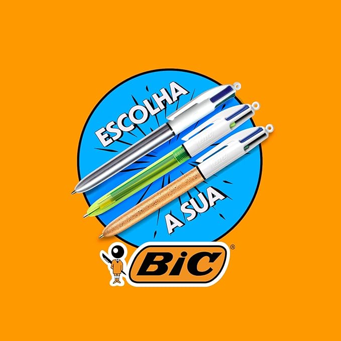 BIC 4-Color Retractable Ballpoint Pens with 1.0 mm Medium Point and Assorted Ink Colors,Pack,(Pack of 24)