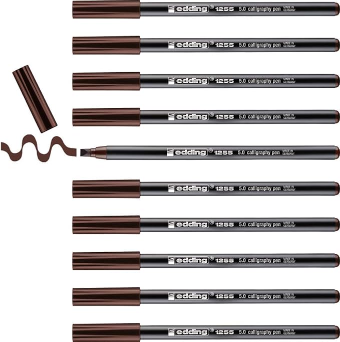 edding 1255 5 mm Calligraphy Pen - Dark Brown (Pack of 10)