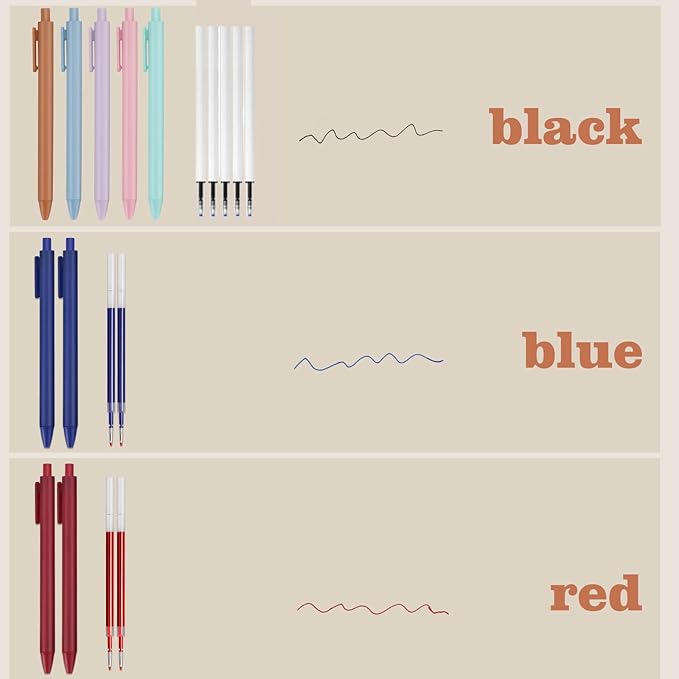 52 Aesthetic School Supplies with Cute Pen Case,5 Black, 2Blue,2 Red Ink Gel Pens,12inch and 6inch rulers,6 Mechanical Pencils for Students Stationary College Essentials