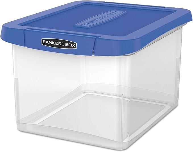Fellowes Heavy Duty, Water Proof, Durable, Reinforced Corner, Comfortable Handle, Built-in Rail, Portable File Box (FEL0086201)
