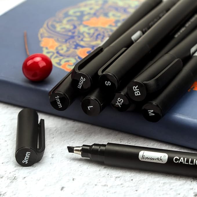 Calligraphy Pens,8 Size Calligraphy Pens for Writing,Brush Pens Calligraphy Set for Beginners, Hand Lettering Pens