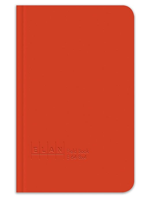 Elan Publishing Company E64-8x4 Field Surveying Book 4 ⅝ x 7 ¼, Bright Orange Cover (Pack of 6)