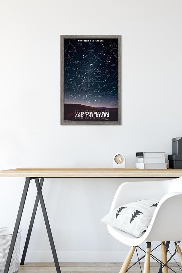 The Stars Wall Poster, 22.4L" x 14.7W", Barnwood Framed Version