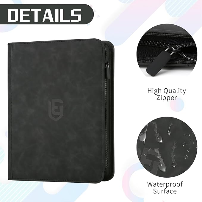 12 Pocket Card Binder,720 Pocket Trading Card Binder，Side Loading Collectible Card Albums for MTG, for TCG Football, Sports, Game Cards Black