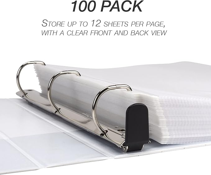 Samsill Heavy Duty Sheet Protectors for 3 Ring Binders, 8.5 x 11 Clear Page Protectors, Plastic Sleeves & Report Covers, Acid Free Archival Safe Document Protectors