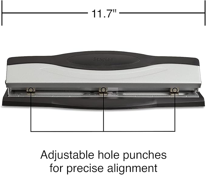 Staples 3-Hole Punch, 15 Sheet Capacity, Black/Silver, 2/Pack (ST26639-CCVS)