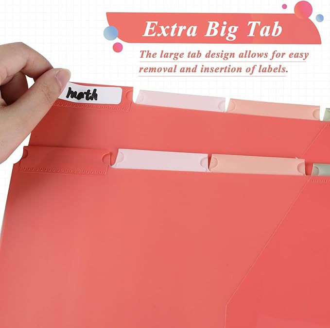 3 Sets 5 Tab Binder Dividers with Pockets for 3 Ring Plastic Binders 9.3 x 11.2 Inches 3 Hole Punched Page Dividers Sturdy Colorful Divider for Office School Business Home Organizer (Vintage Color)