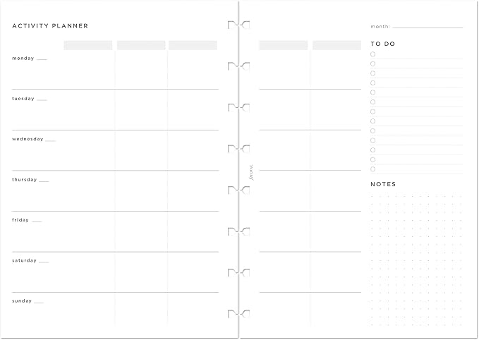 Filofax Lifestyle Refill, A5 Size, Notebook Refill, White Paper, Activity Planner, 56 Sheets (B132849)