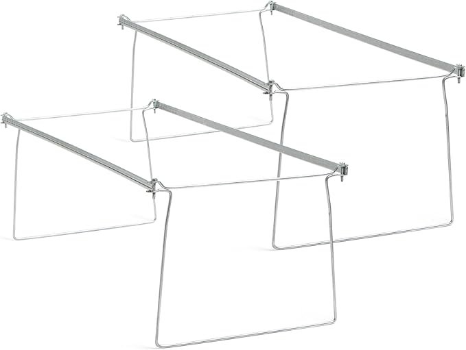 Smead Frames, Hanging File, Heavy Duty Steel Letter Size, Adjustable 23"-27" Rails, 2-Pack Gray, Converts Drawers to Hanging Folder Storage, for Office Home Classroom Organization