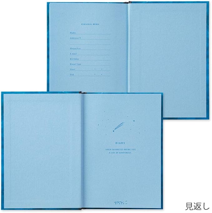 DESIGNPHIL Midori 12886006 Diary, Night Sky Pattern