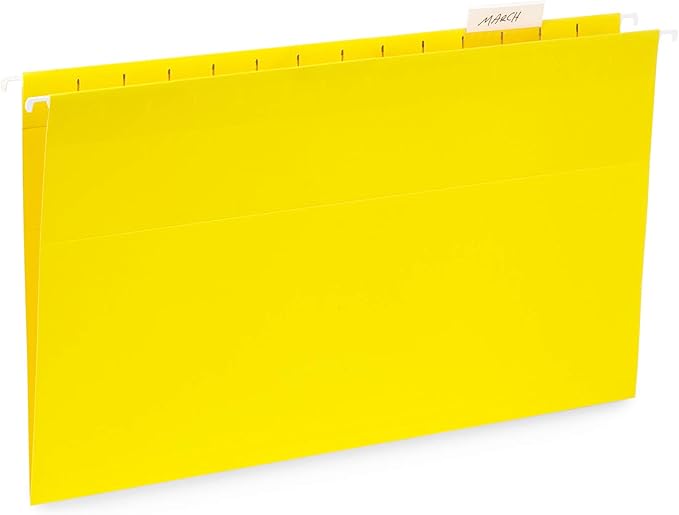 50 Legal Hanging File Folders, 50 Reinforced Hang Folders, Designed for Home and Office Color Coded File Organization, Legal Size, Assorted Colors, 50 Pack