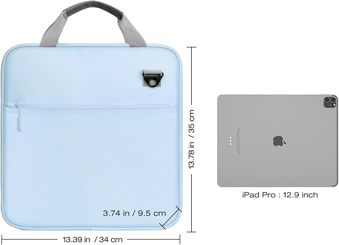 Moko Zipper Binder, 3 Inch 3 Ring Binder with Zipper,700 Sheets Capacity Zipper Binder with Shoulder Strap & Handle,Multi-Pocket Zipper Binder Organizer for Middle School, Blue+Gray