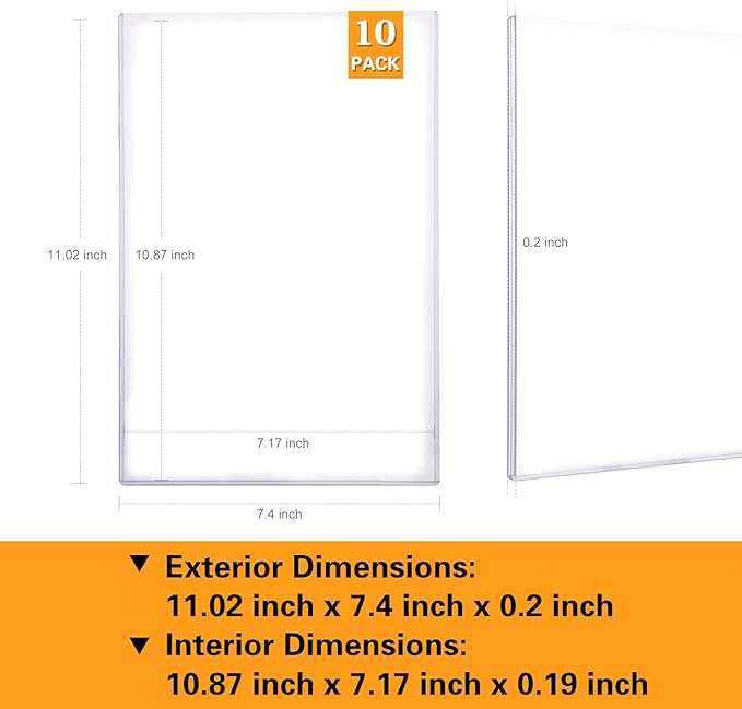 10ct Current Comic Book Toploaders - Modern Comic Book Top loaders, Crystal Clear Regular Comic Book Topload, Premium PVC Comic Book Holder, Crystal Clear Protection for Display, Storage, Collection