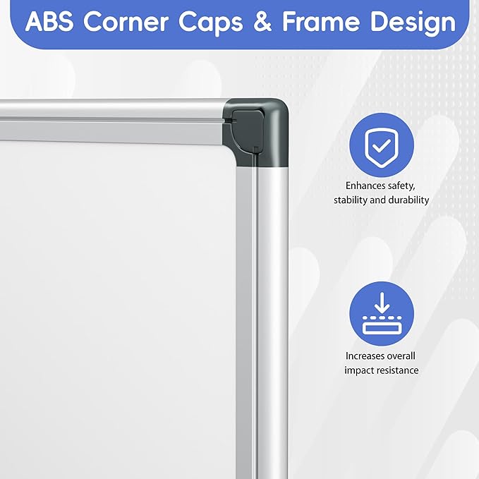 VUSIGN Magnetic Dry Erase White Board for Wall 36"×24"- 1 Eraser, 2 Markers, 4 Magnets, Aluminum Frame Whiteboard for Home, School, Office