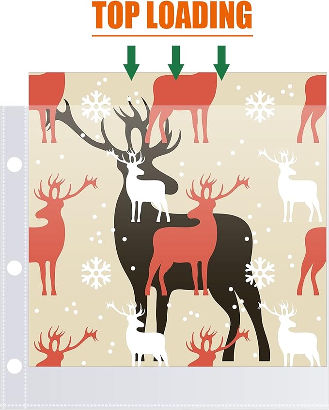 12x12 Scrapbook Page Protectors, 100 Pack, Heavyweight Refill Pages for Scrapbook Binder and 12x12 Photo Album