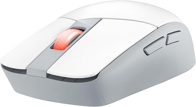 ASUS ROG Strix Impact III Wireless Gaming Mouse, 57 G Lightweight, 36K DPI Sensor, Bluetooth & 2,4GHz RF, ROG SpeedNova, Up to 618hrs Battery Life, Replaceable Switches, ROG Omni Receiver, White