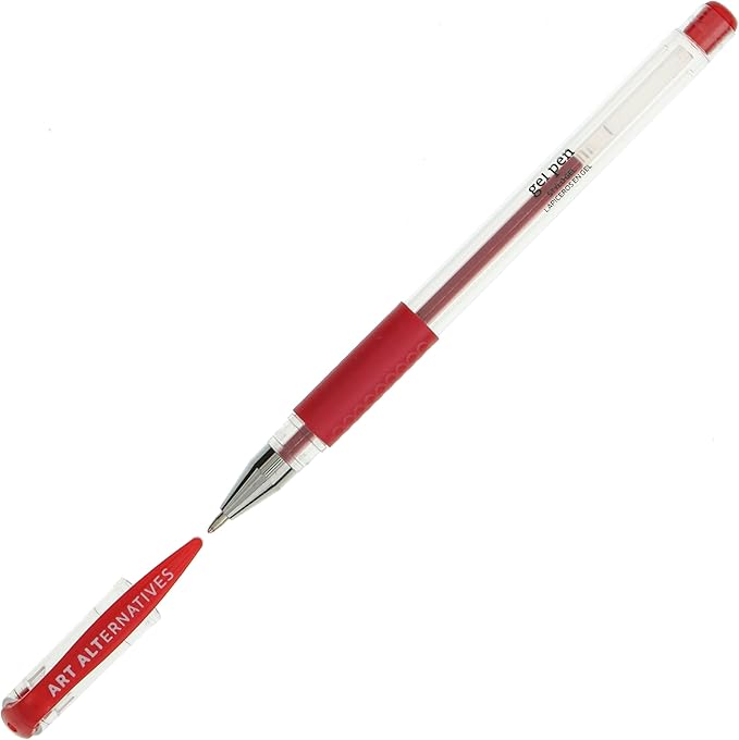 Art Alternatives Gel Pen, Metallic Red - Ballpoint - Non-Smear + Quick Dry - Writing, Drawing, Coloring, Journal, Planner