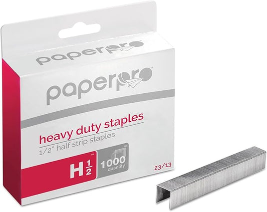 Bostitch Office PaperPro 1913 Heavy Duty 23/13 Staples, 100 Sheet Capacity (Box of 1,000), Silver, 1/2" leg