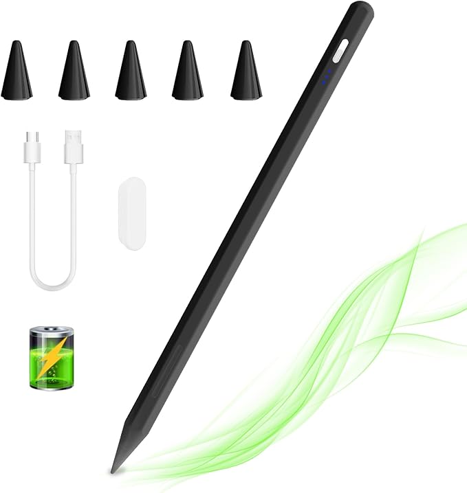 Stylus Pen for iPad 6th-11th Generation,Fast Charge Apple iPad Stylus Pencil with Palm Rejection,Compatible with 2018-2025 i Pad 6/7/8/9/10 Gen, Pro 13"/12.9"/11"/M4, Air 3/4/5/M2, Mini 5/6