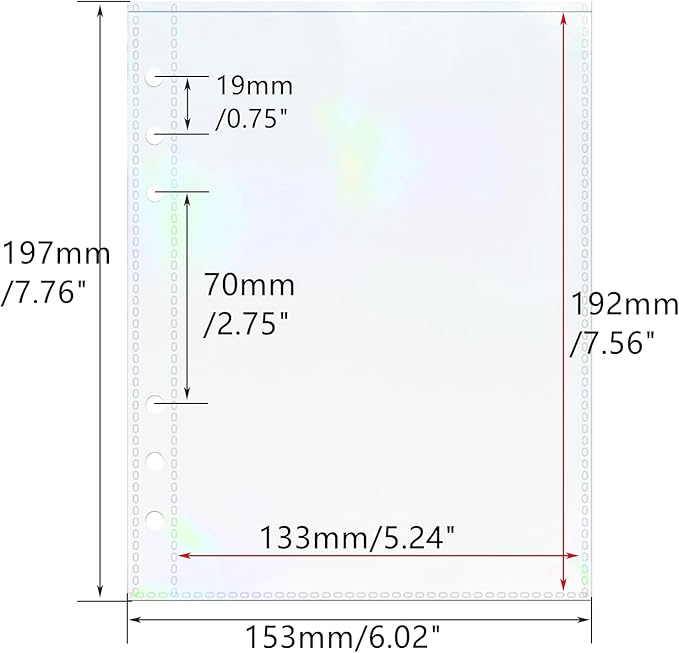 A5 Photocard Sleeves 20pcs Sheet Protectors 5.2'' x 7.5'' 1 Pocket Picture Card Insets Laser Clear PP Photo Album Refill Pages for 6 Ring Binder (Laser, A5-1Pocket)