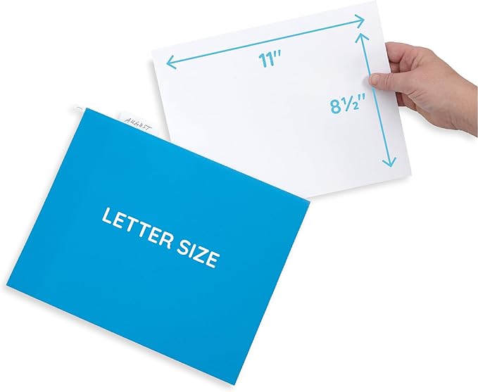 Blue Summit Hanging File Folders, Letter Size, Blue, Great for Organizing and Easy File Storage, 50 Per Box