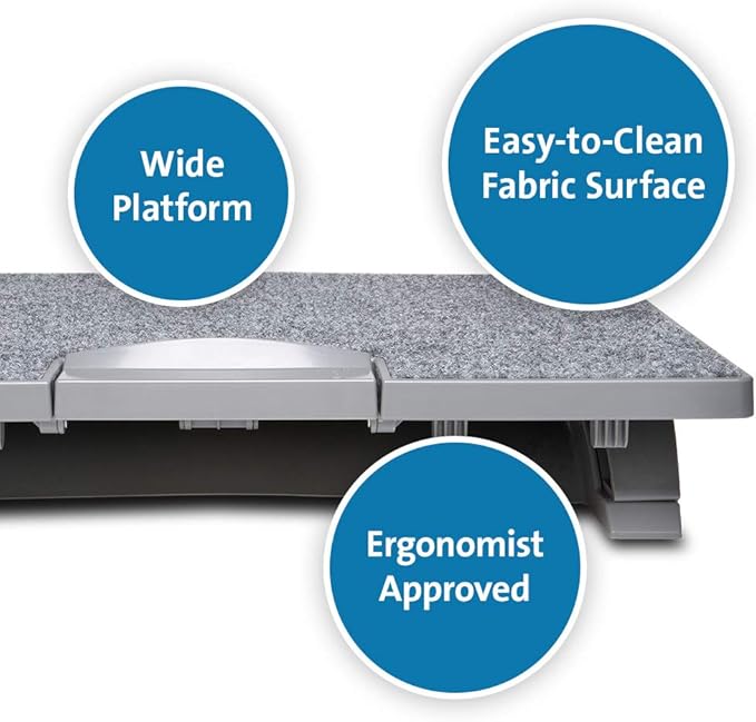 Kensington Ergonomic Foot Rest - Improve Posture, Circulation and Back & Leg Comfort with SmartFit SoleMate Pro Elite Foot Rest for Under Desk (K50345EU)