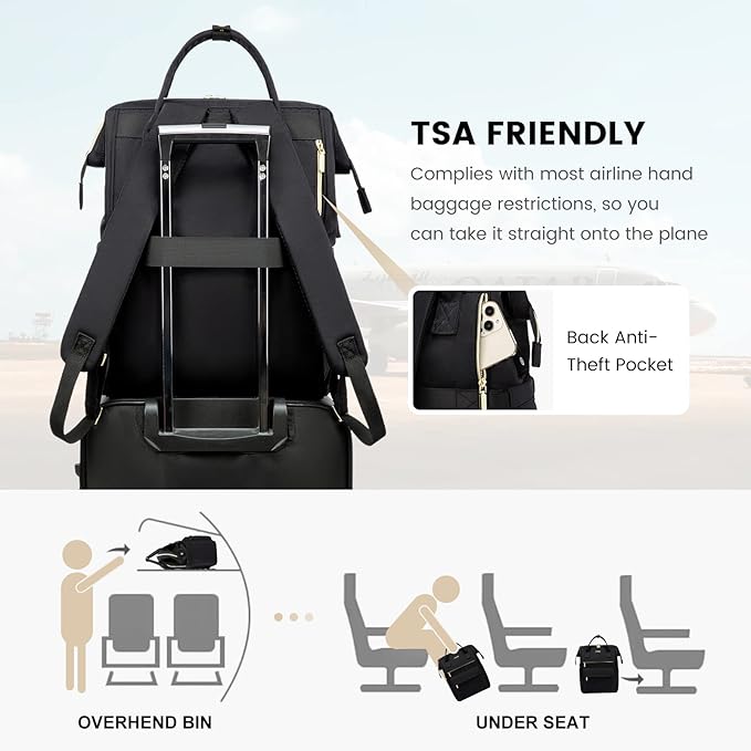 LOVEVOOK Laptop Backpack for Women,15.6 Inch Work Teacher Nurse Bag,Business Computer Backpack Purse with USB Port,Stylish Casual Daypack for Travel