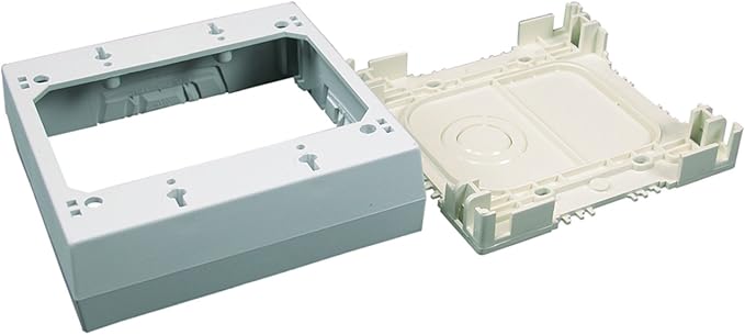 Legrand Wiremold NM3-2 Nonmetallic Plastic Raceway for Extending Power, 2 Gang Deep Outlet Box, 1 3/8" Deep, Ivory (1 Pack)