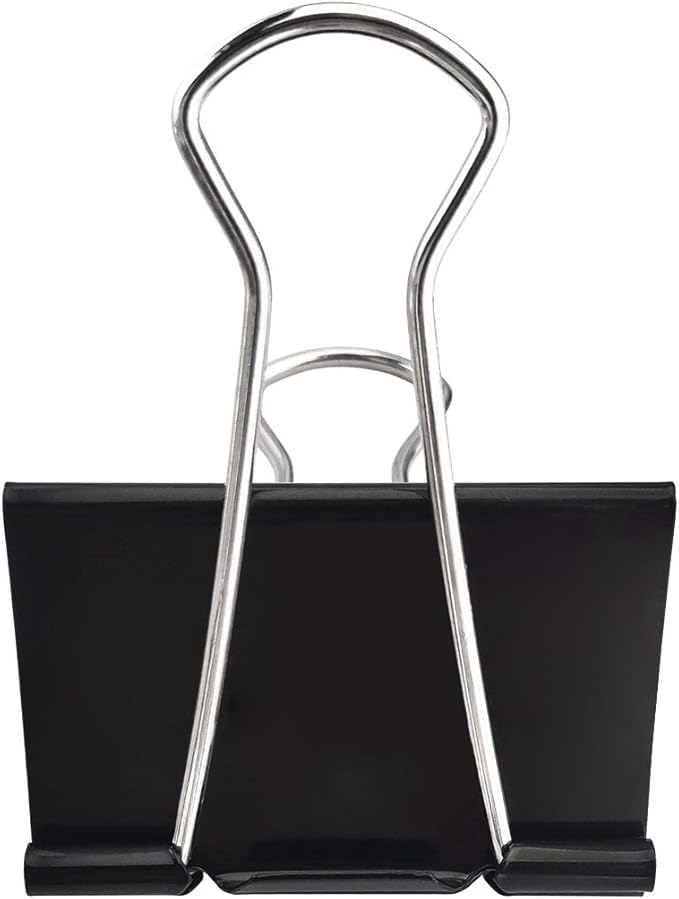 DSTELIN Extra Large Binder Clips 2.4-Inch (12 Pack), Big Paper Clamps for Office Supplies, Black