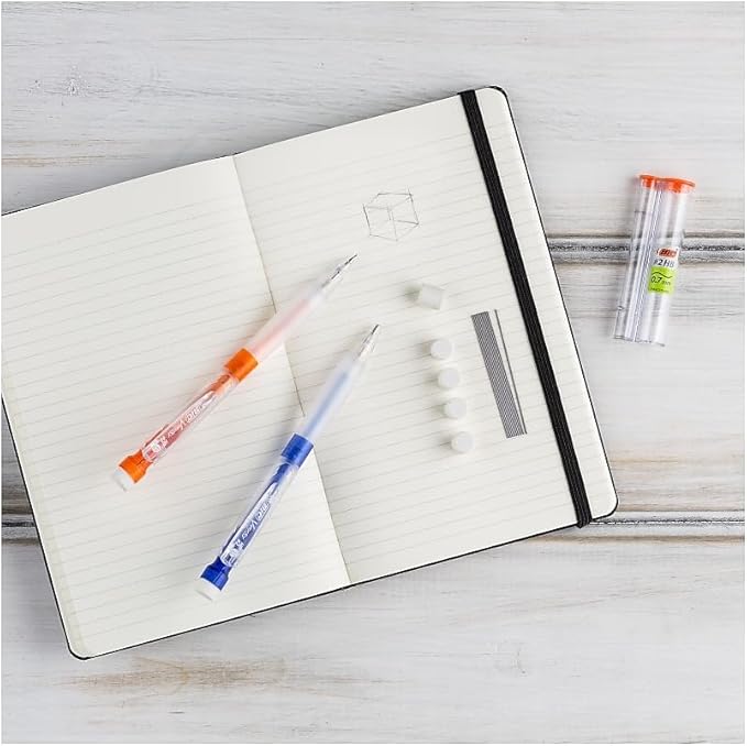 BIC Velocity Max Mechanical Pencils, With Colorful Barrel, Medium Point (0.7mm), 2-Count Pack Mechanical Pencils With Erasers and Lead Refills