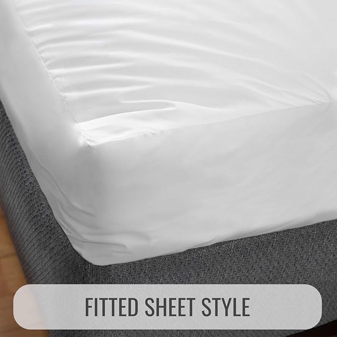 DMI Twin Waterproof Mattress Protector - Fitted, Noiseless Mattress Cover, Soft and Breathable, 39" x 75"x 8", White