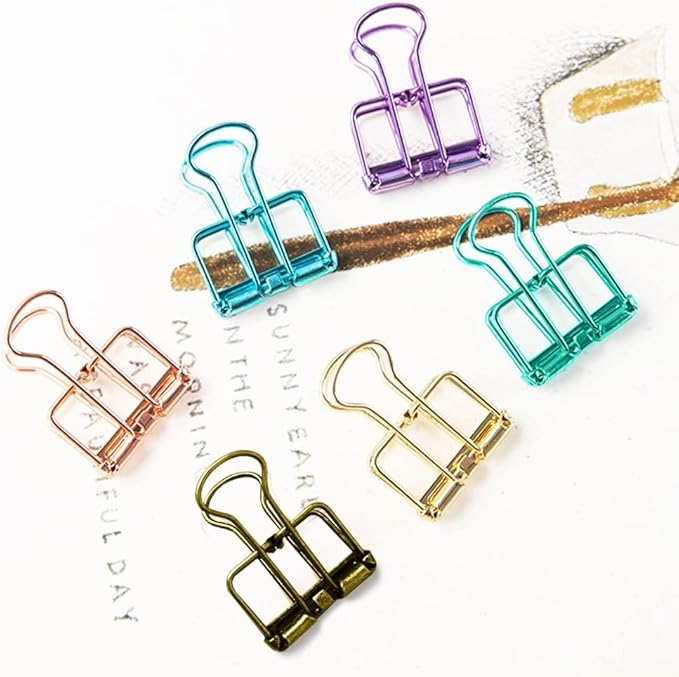 Small Binder Clips, 36 Pack, 3/4 Inch, Standard 19mm, Hollow Out Black, Capacity 0.31 Inch, Fold Clamp, Wire Clip, Paper Clips, Office Clips, School & Home Use