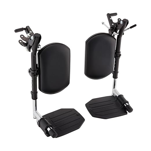 Invacare Wheelchair Elevating Legrest with Padded Calf Support, Footrest with Swing Away Function, Adjustable Length and Aluminum Footplate, Tool-Free Installation, Designed for Invacare Wheelchair