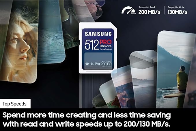 Samsung PRO Ultimate Full Size Memory Card+USBReader, 128GB SDXC, Up to 200 MB/s, 4K UHD, UHS-I, C10, U3, V30, A2 for DSLR, Mirrorless Cameras, PCs, MB-SY128SB/AM