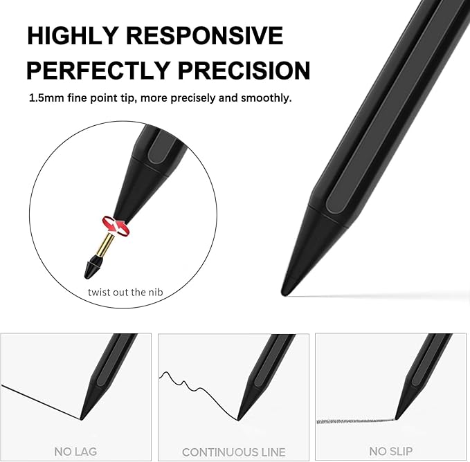 Stylus Pen for iPad 2025-2018 Active Pen 11th & 10th Gen Fast Chagring Stylus Pencil with Palm Rejection for Apple iPad 11th/A16/10/9/8/7/6th,Pro 12.9/11/13 inch M4,Air M2/M3/5/4/3,Mini A16/5th/6th