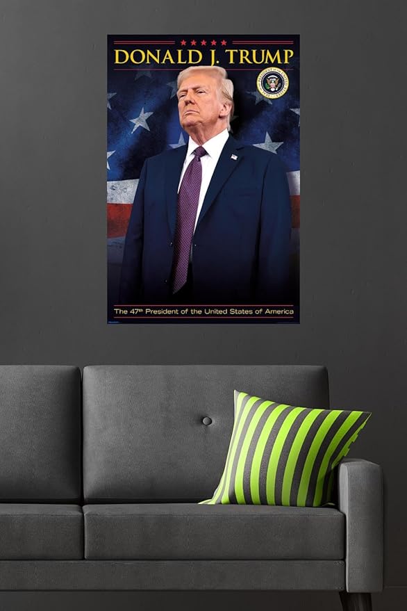 President Donald Trump - 47th President Wall Poster, 34L" x 22.4W", Premium Unframed Version